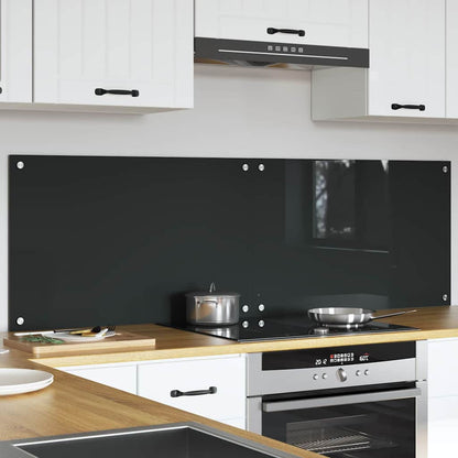 vidaXL Kitchen Backsplash 2 pcs Dark Grey 80 x 50 cm Tempered Glass 3