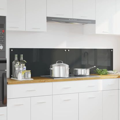 vidaXL Kitchen Backsplash 2 pcs Dark Grey 90 x 40 cm Tempered Glass 1