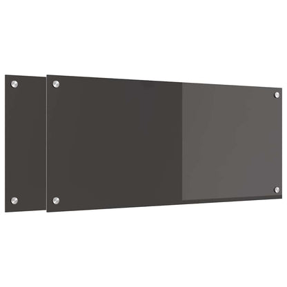 vidaXL Kitchen Backsplash 2 pcs Dark Grey 90 x 40 cm Tempered Glass 2