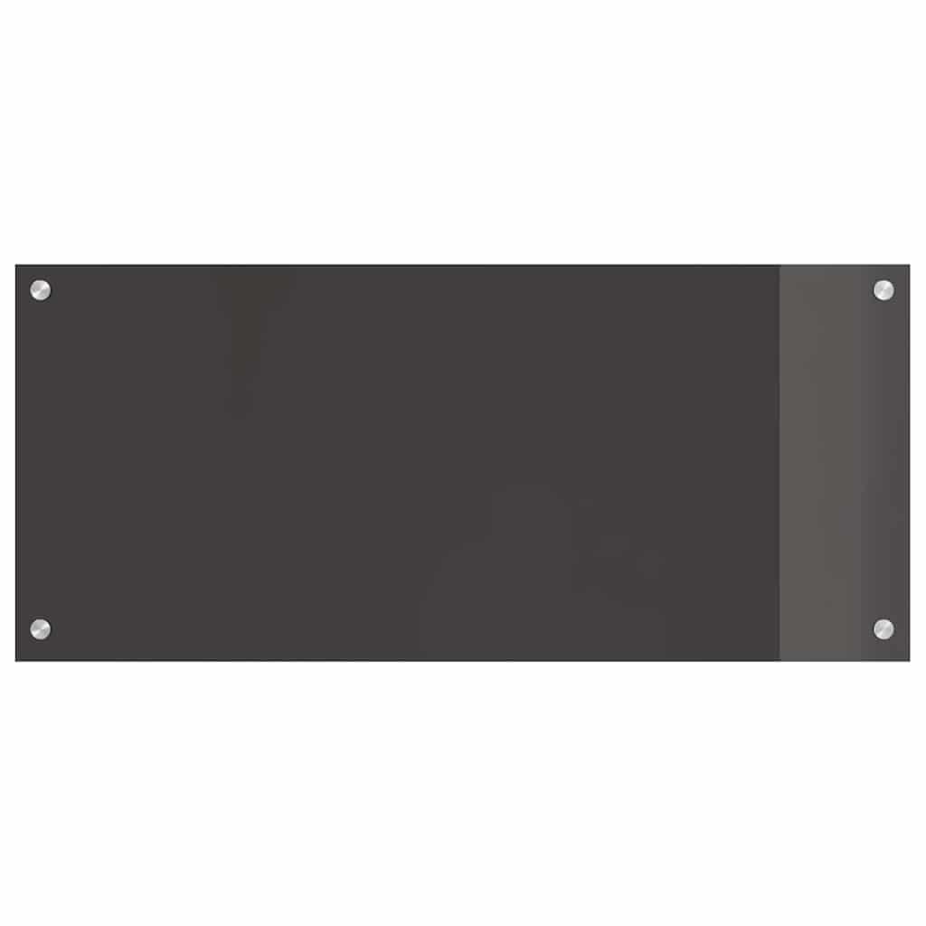 vidaXL Kitchen Backsplash 2 pcs Dark Grey 90 x 40 cm Tempered Glass 4