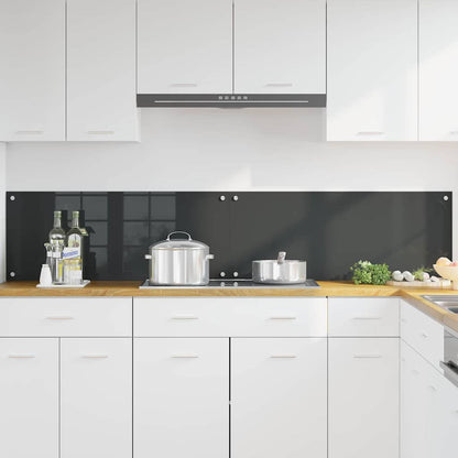 vidaXL Kitchen Backsplash 2 pcs Dark Grey 100 x 40 cm Tempered Glass 3