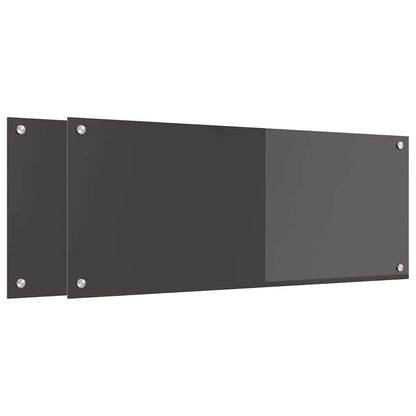 vidaXL Kitchen Backsplash 2 pcs Dark Grey 100 x 40 cm Tempered Glass 2