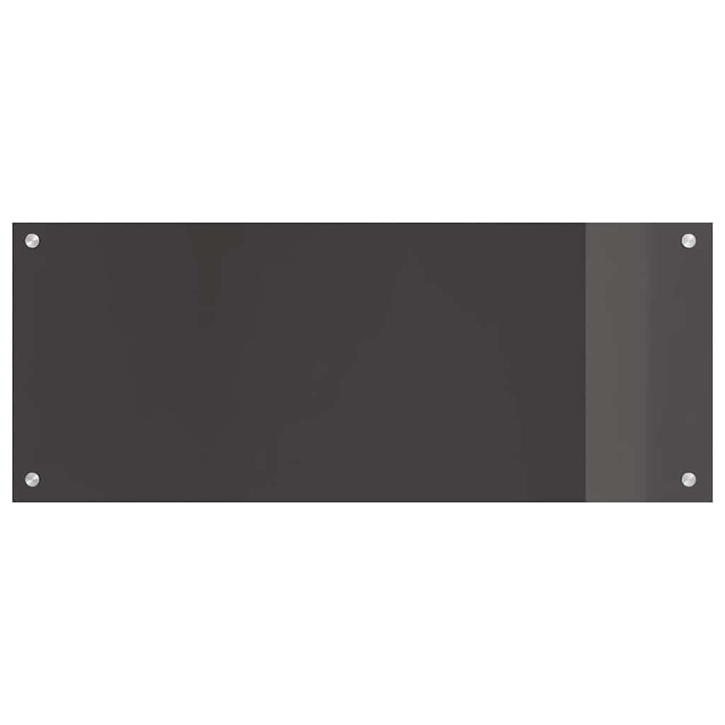 vidaXL Kitchen Backsplash 2 pcs Dark Grey 100 x 40 cm Tempered Glass 4