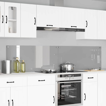 vidaXL Kitchen Backsplash 70 x 50 cm Tempered Glass 2 pcs Light Grey
