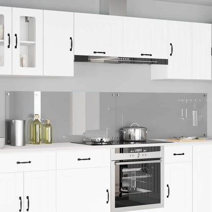 vidaXL Kitchen Backsplash 70 x 50 cm Tempered Glass 2 pcs Light Grey