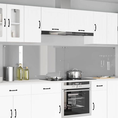 Kitchen Backsplash 70 x 60 cm Tempered Glass 2 pcs Light Grey 120 cm