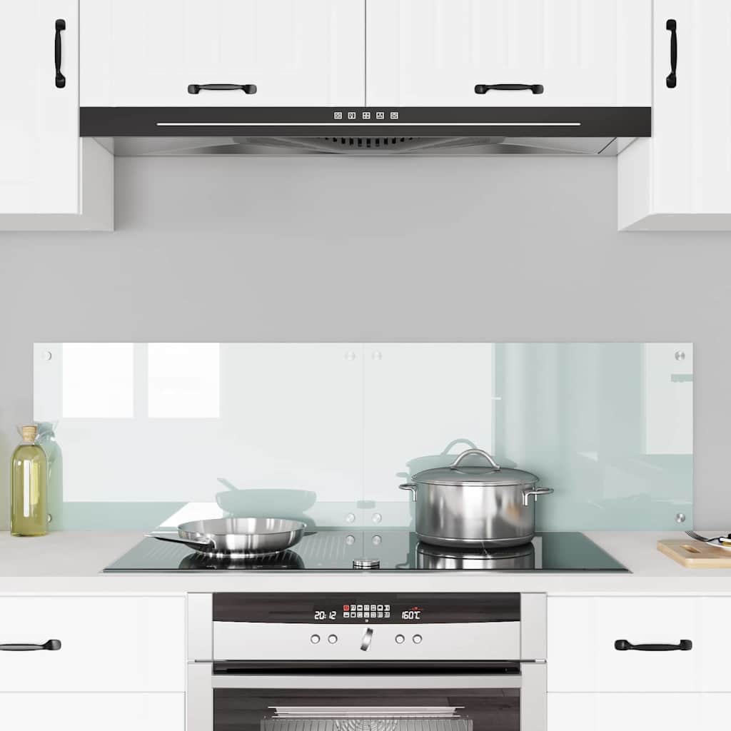 vidaXL Kitchen Backsplash 2 pcs White 70 x 40 cm Tempered Glass 3