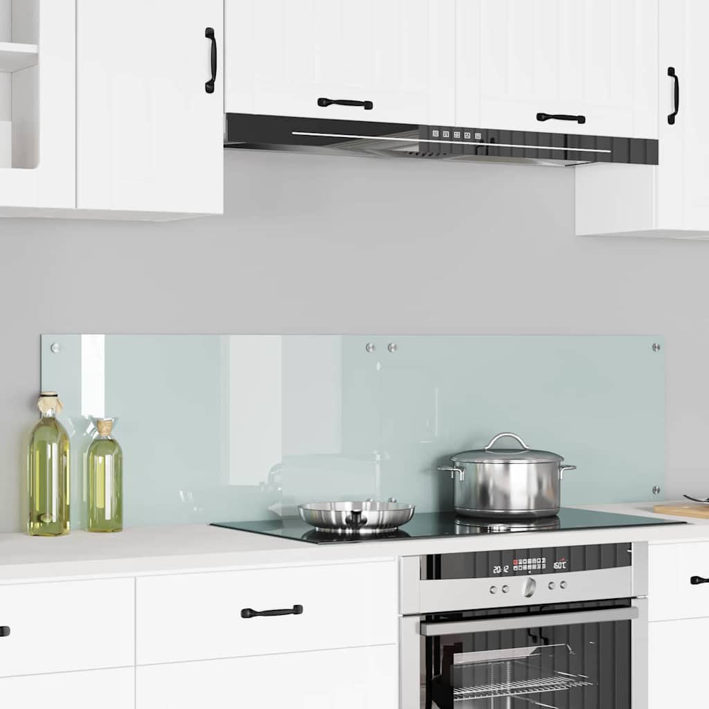 vidaXL Kitchen Backsplash 2 pcs White 80 x 40 cm Tempered Glass 1