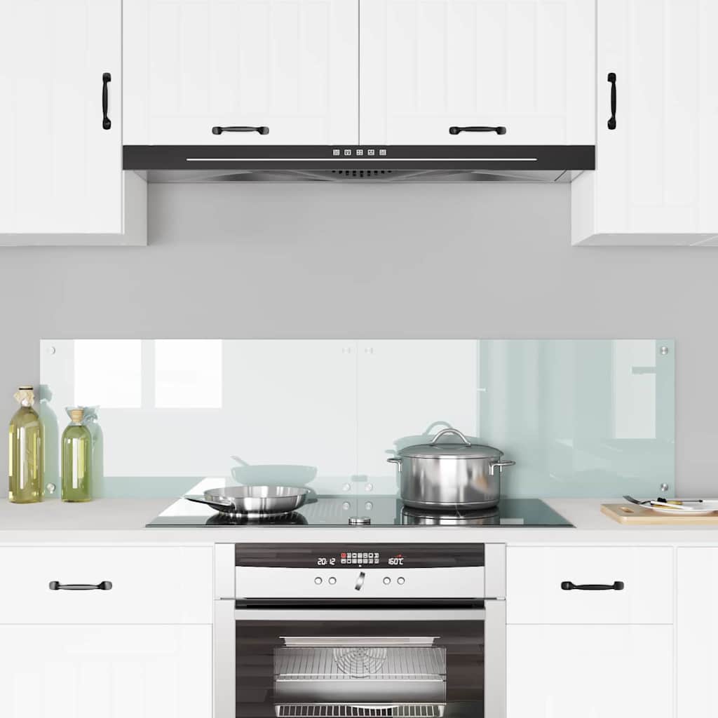 vidaXL Kitchen Backsplash 2 pcs White 80 x 40 cm Tempered Glass 3