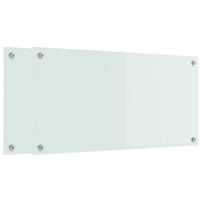 vidaXL Kitchen Backsplash 2 pcs White 80 x 40 cm Tempered Glass 2