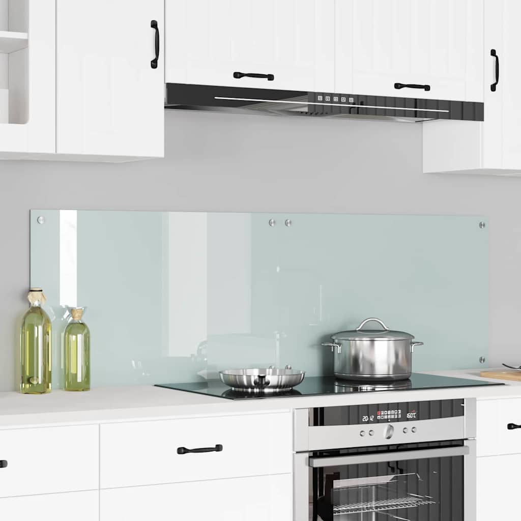 vidaXL Kitchen Backsplash 2 pcs White 80 x 50 cm Tempered Glass 1