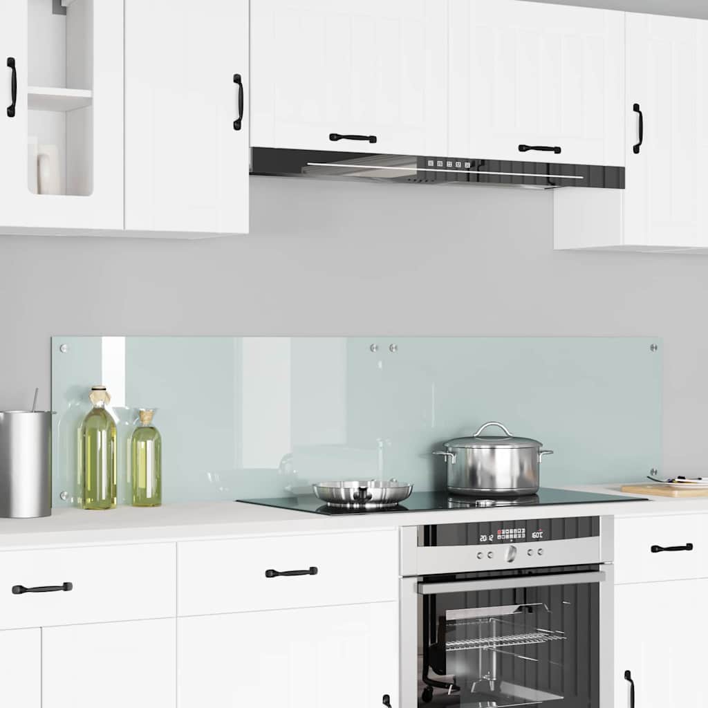 vidaXL Kitchen Backsplash 2 pcs White 90 x 40 cm Tempered Glass 1
