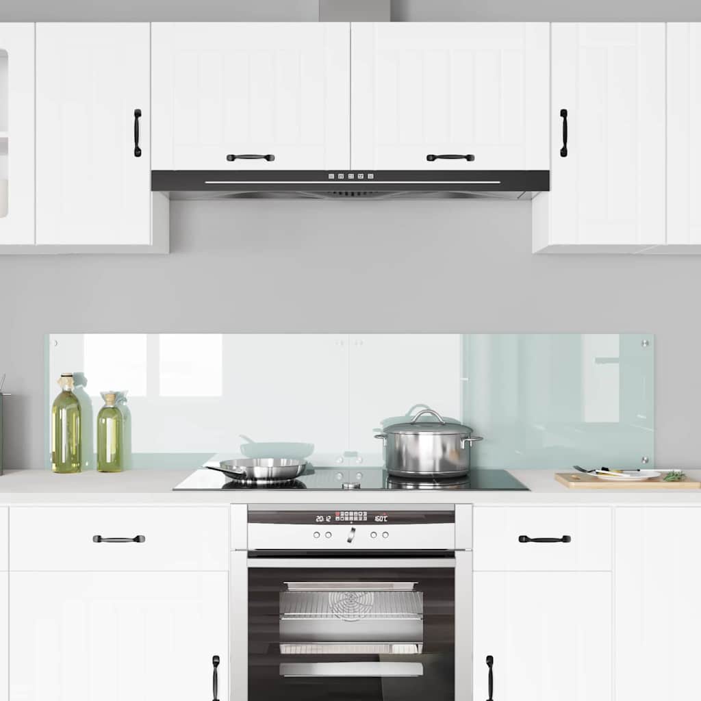 vidaXL Kitchen Backsplash 2 pcs White 90 x 40 cm Tempered Glass 3