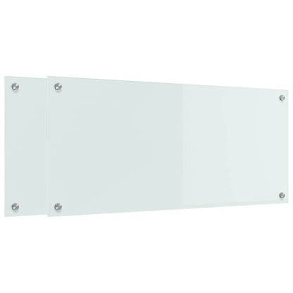 vidaXL Kitchen Backsplash 2 pcs White 90 x 40 cm Tempered Glass 2