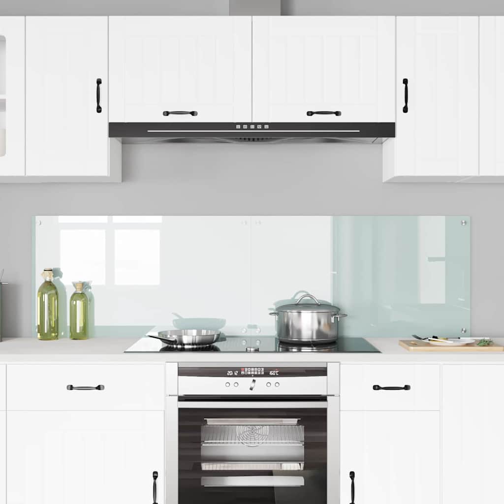 vidaXL Kitchen Backsplash 2 pcs White 90 x 50 cm Tempered Glass 3