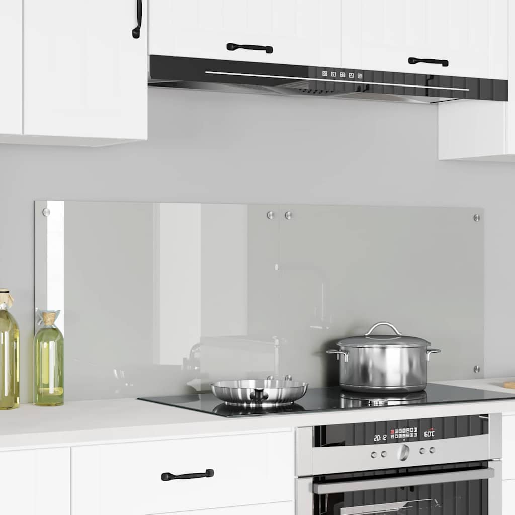 vidaXL Kitchen Backsplash 2 pcs Transparent 70 x 50 cm Tempered Glass 1