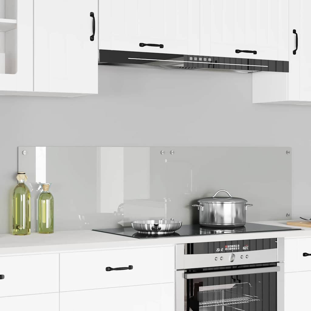 vidaXL Kitchen Backsplash 2 pcs Transparent 80 x 40 cm Tempered Glass 1