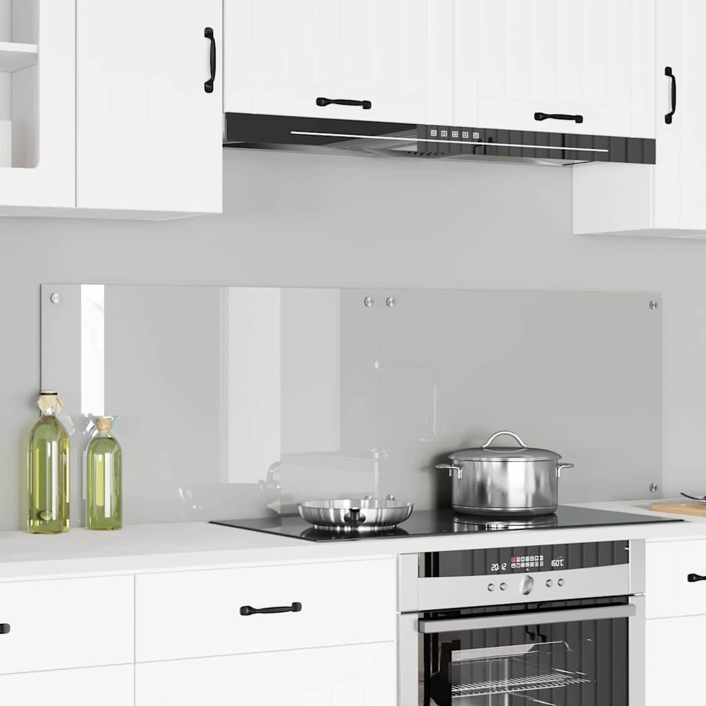 vidaXL Kitchen Backsplash 2 pcs Transparent 80 x 50 cm Tempered Glass 1