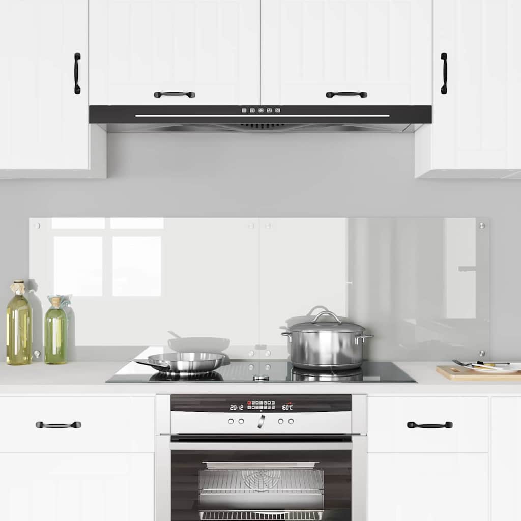 vidaXL Kitchen Backsplash 2 pcs Transparent 80 x 50 cm Tempered Glass 3