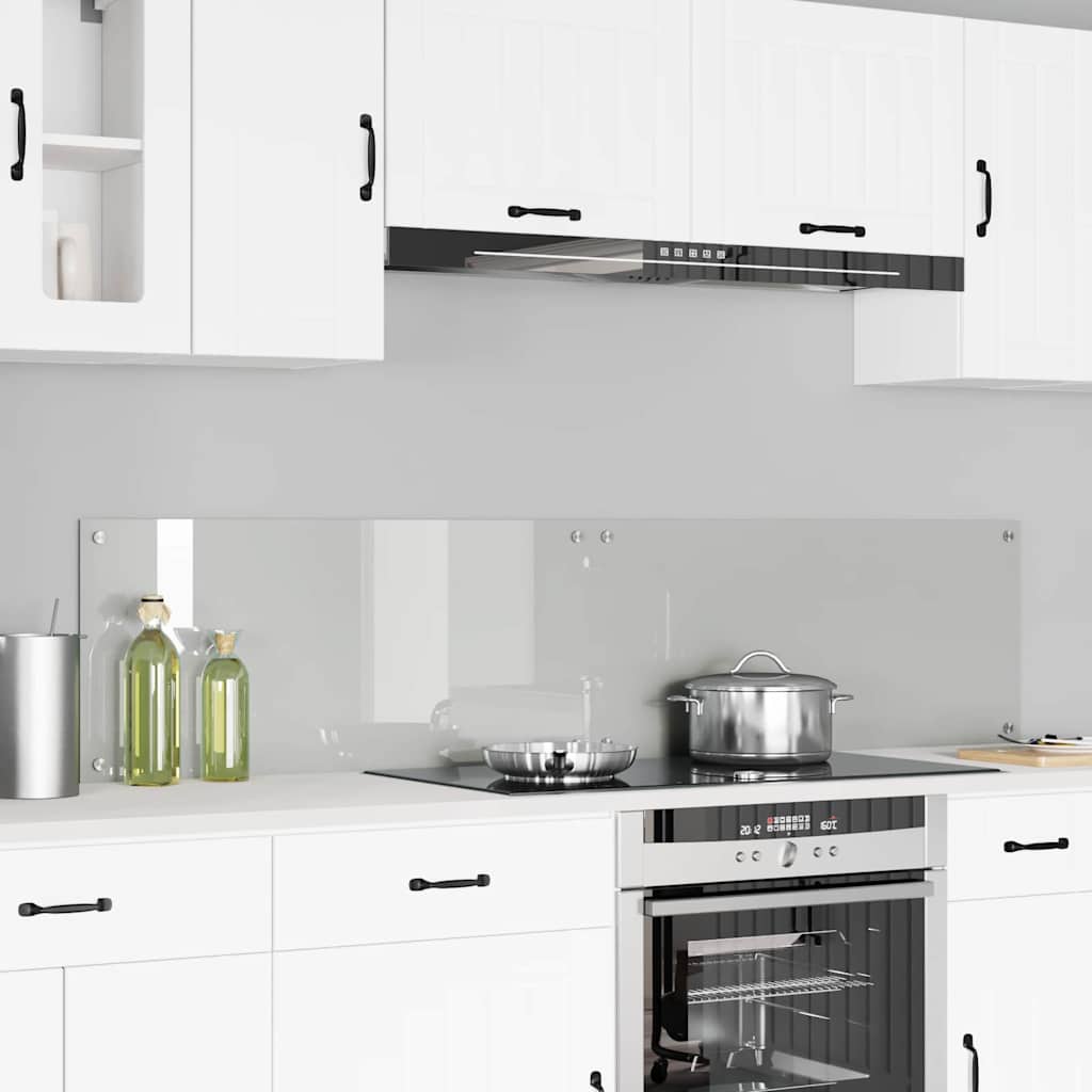 vidaXL Kitchen Backsplash 2 pcs Transparent 90 x 40 cm Tempered Glass 1