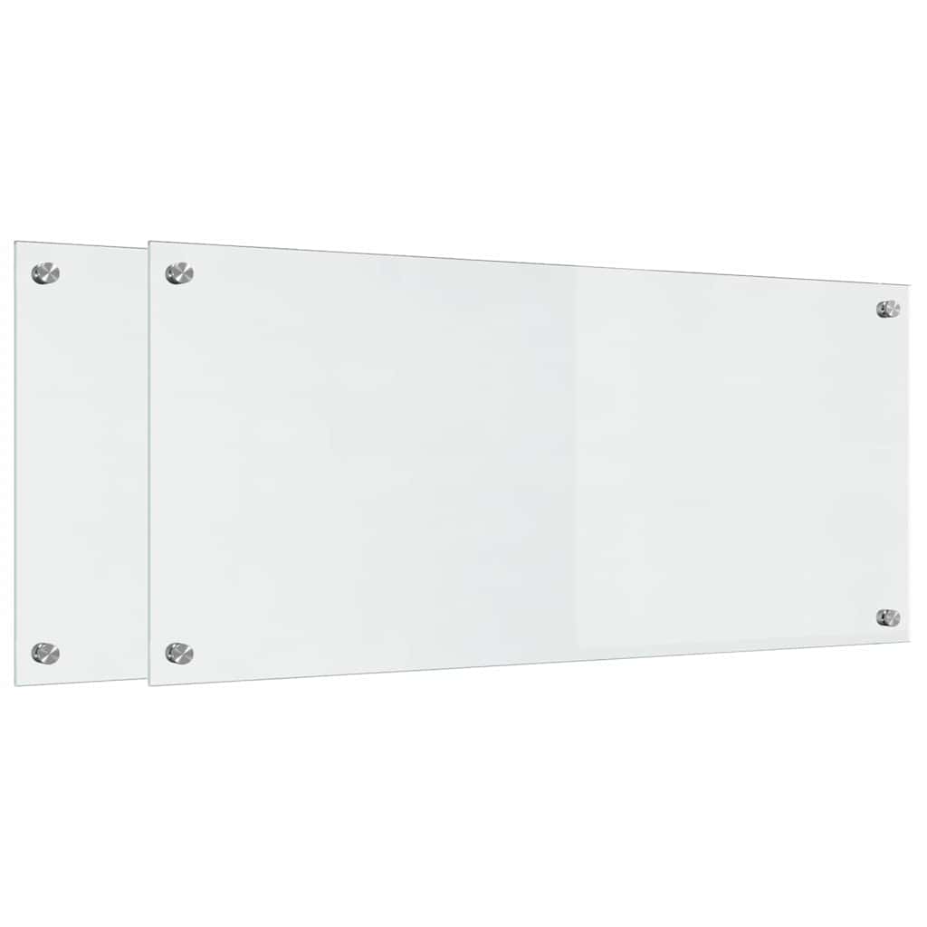 vidaXL Kitchen Backsplash 2 pcs Transparent 90 x 40 cm Tempered Glass 2