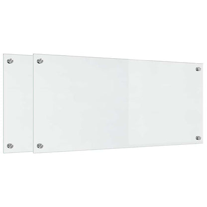 vidaXL Kitchen Backsplash 2 pcs Transparent 90 x 40 cm Tempered Glass 2