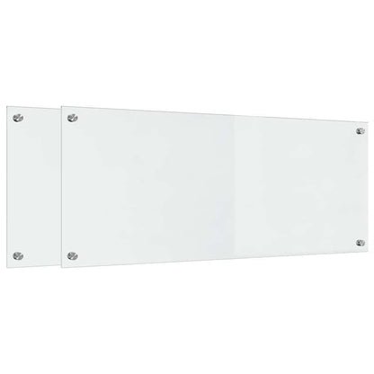 vidaXL Kitchen Backsplash 2 pcs Transparent 100 x 40 cm Tempered Glass 2