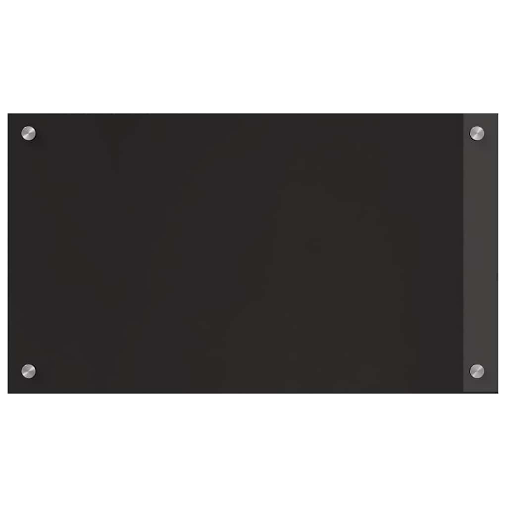 vidaXL Kitchen Backsplash 2 pcs Black 70 x 40 cm Tempered Glass 4