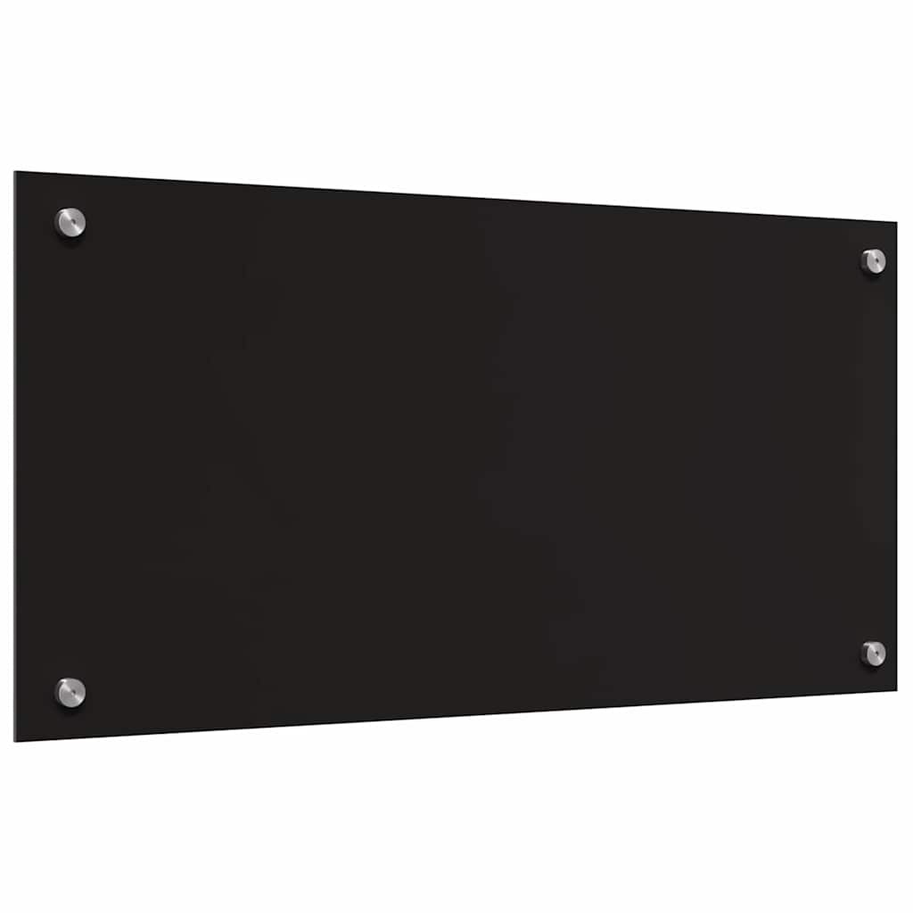 vidaXL Kitchen Backsplash 2 pcs Black 80 x 40 cm Tempered Glass 6