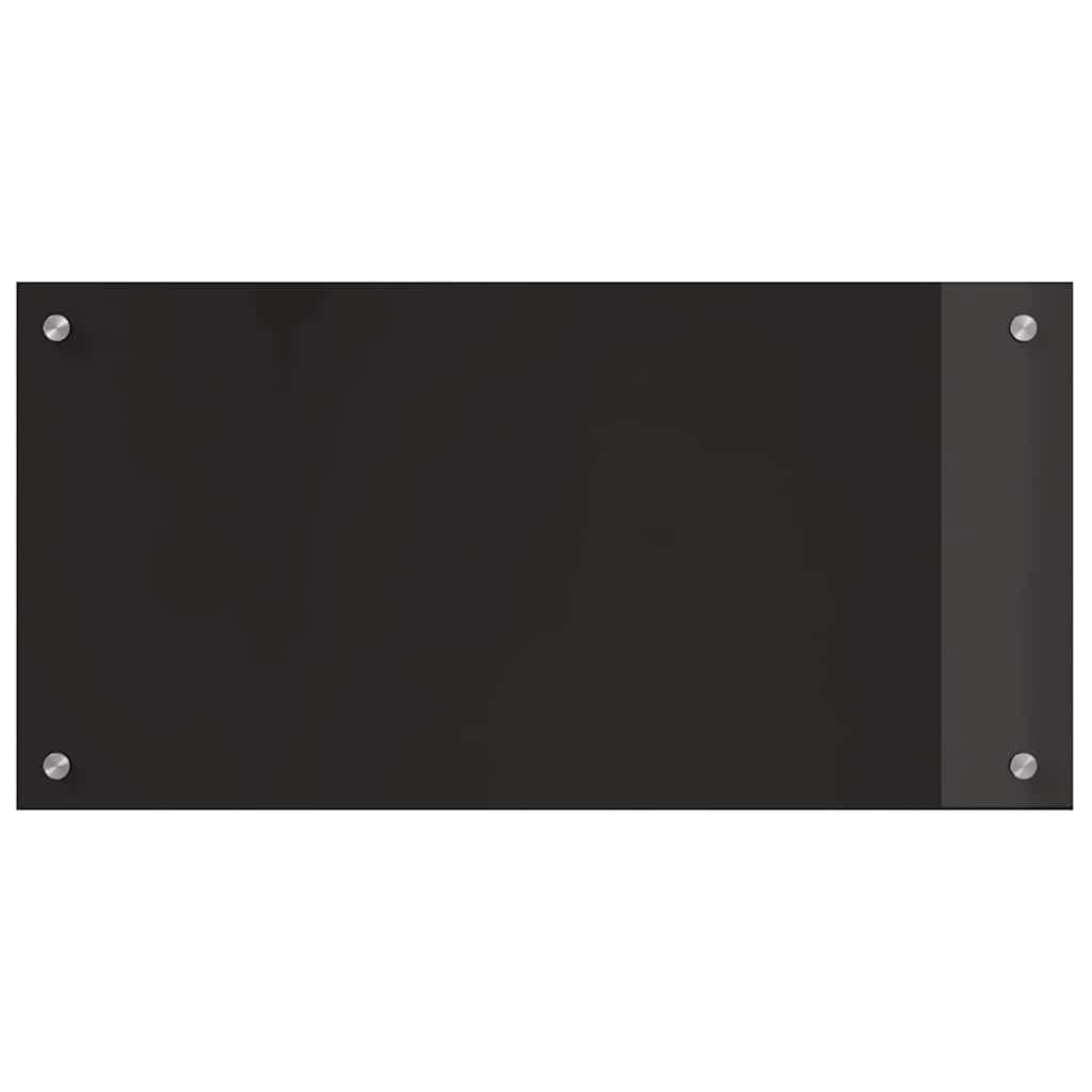 vidaXL Kitchen Backsplash 2 pcs Black 80 x 40 cm Tempered Glass 4