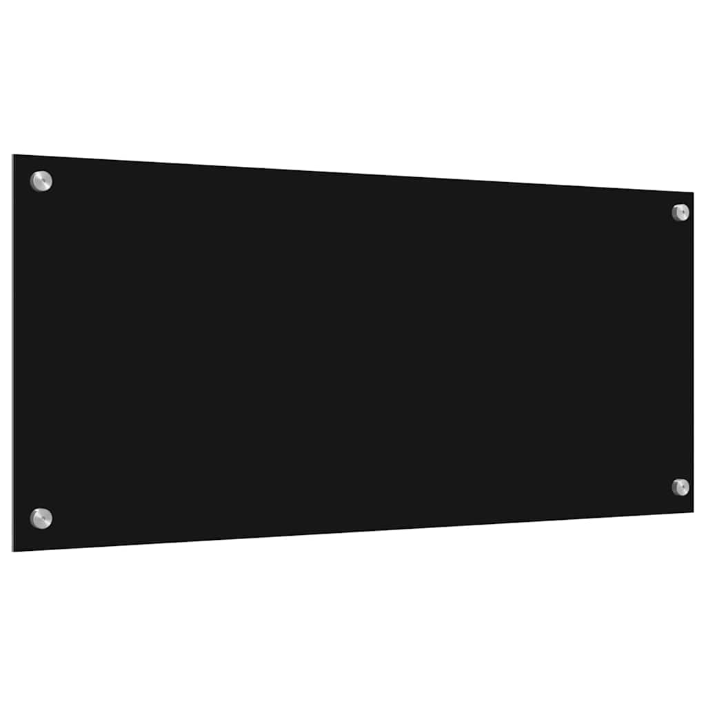 vidaXL Kitchen Backsplash 2 pcs Black 90 x 40 cm Tempered Glass 6