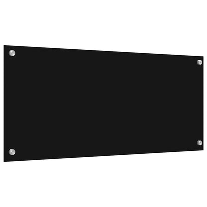 vidaXL Kitchen Backsplash 2 pcs Black 90 x 40 cm Tempered Glass 6