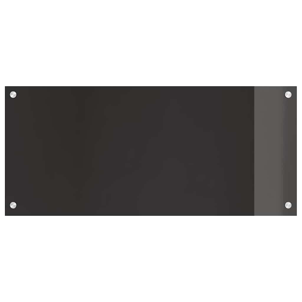 vidaXL Kitchen Backsplash 2 pcs Black 90 x 40 cm Tempered Glass 4