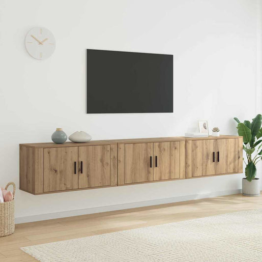 Wall-mounted TV Cabinet Set 80x34.5x40 cm 3 pcs Artisan oak