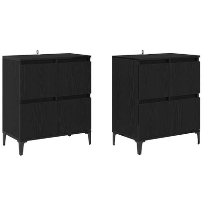 Sideboards 60x35x70 cm Engineered Wood 2 pcs Black oak