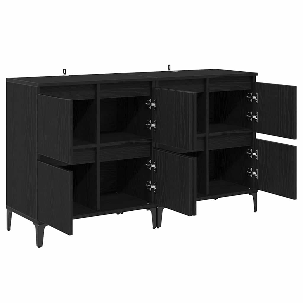 Sideboards 60x35x70 cm Engineered Wood 2 pcs Black oak