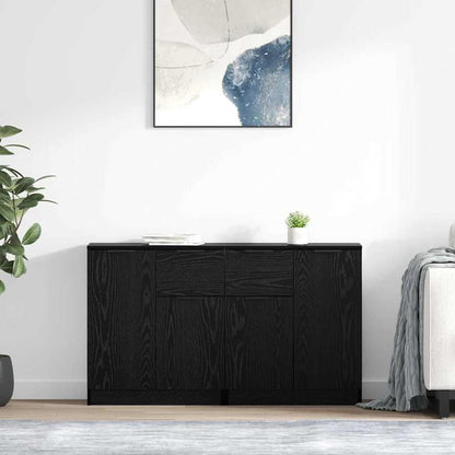 Sideboards 2 pcs 60x30x70 cm Engineered Wood Black oak