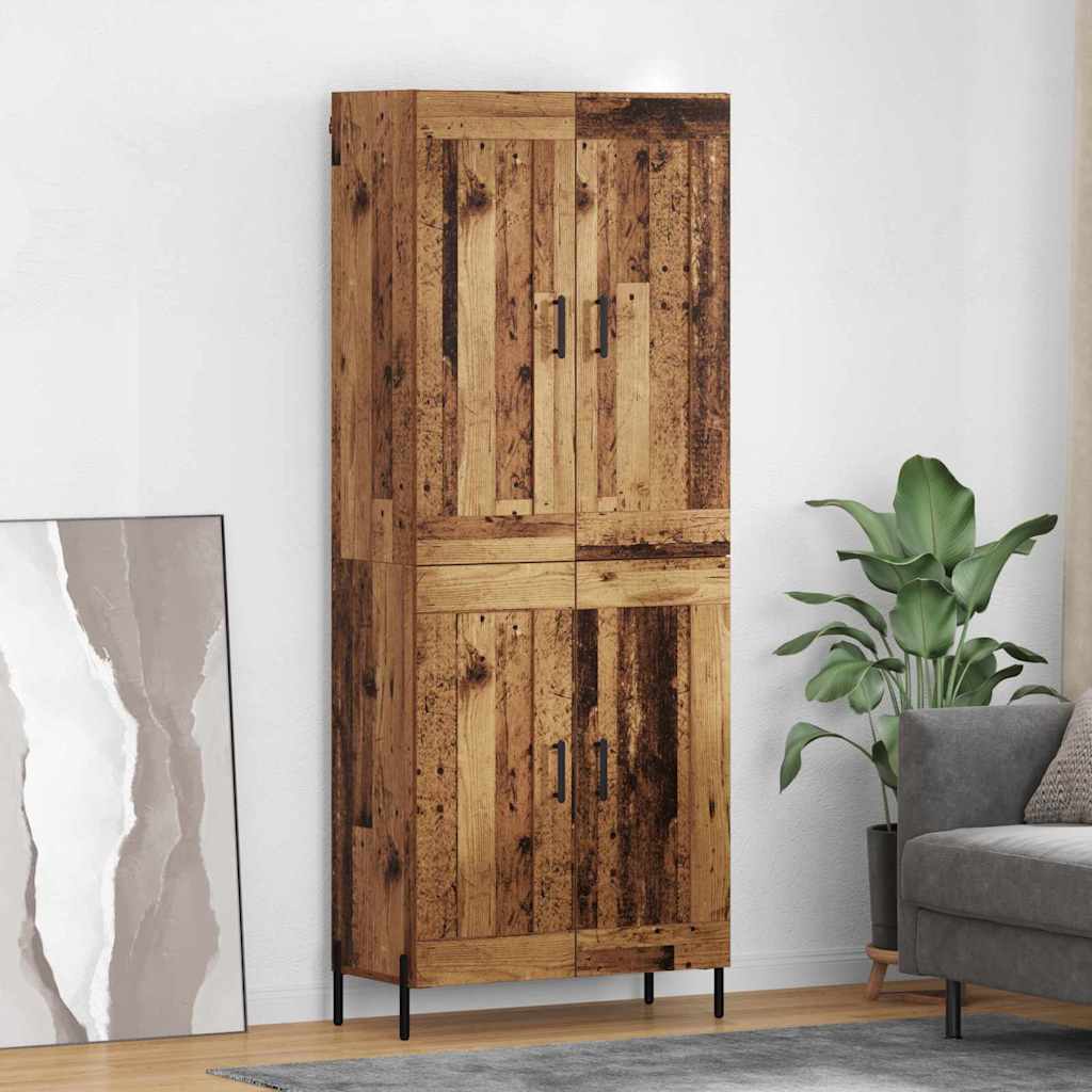 Highboard 69.5x34x180 cm Engineered Wood 2 Wood Doors Old wood