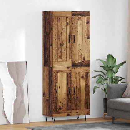 Highboard 69.5x34x180 cm Engineered Wood 2 Wood Doors Old wood