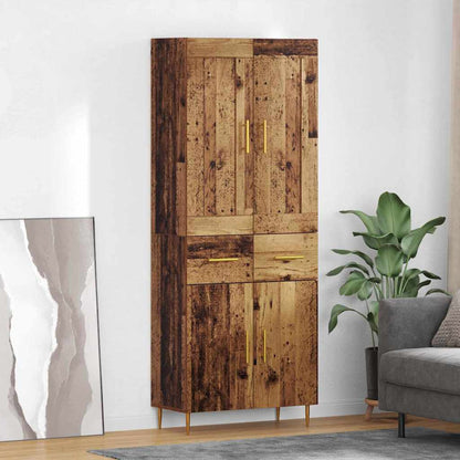 Highboard 69.5x34x180 cm Engineered Wood 2 Doors 2 Drawers Old wood