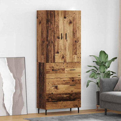 Highboard 69.5x34x180 cm Engineered Wood 3 Drawers Old wood