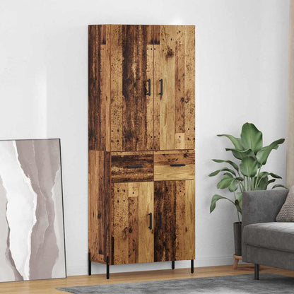 Highboard 69.5x34x180 cm Engineered Wood 2 Doors 2 Drawers Old wood