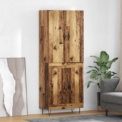 Highboard 69.5x34x180 cm Engineered Wood 2 Wood Doors Old wood