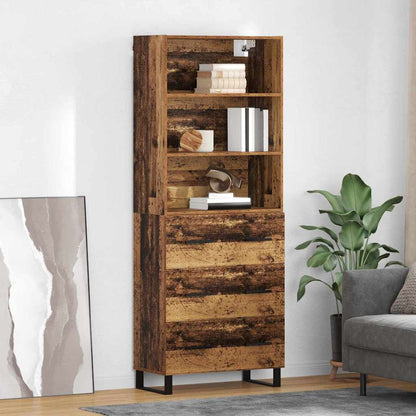 Highboard 69.5x34x180 cm Engineered Wood 3 Drawers Old wood