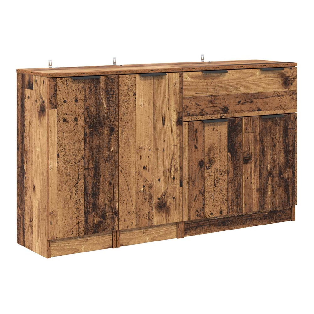 Sideboards 3 pcs Engineered Wood Old wood