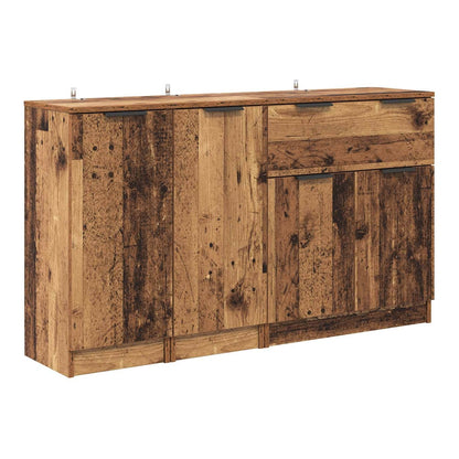 Sideboards 3 pcs Engineered Wood Old wood