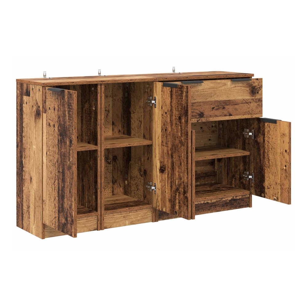Sideboards 3 pcs Engineered Wood Old wood