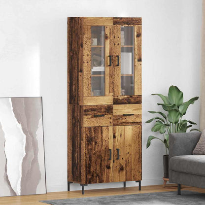 Highboard 69.5x34x180 cm Engineered Wood 2 Doors 2 Drawers Old wood