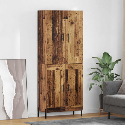 Highboard 69.5x34x180 cm Engineered Wood 2 Wood Doors Old wood