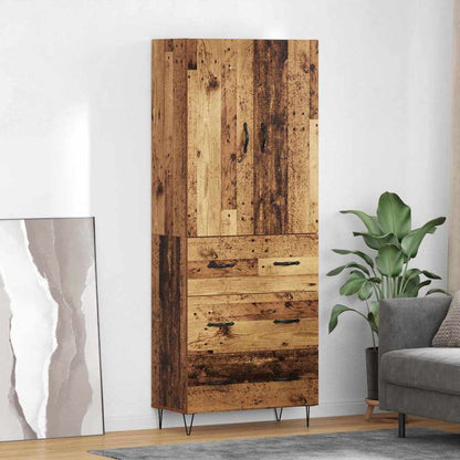 Highboard 69.5x34x180 cm Engineered Wood 3 Drawers Old wood